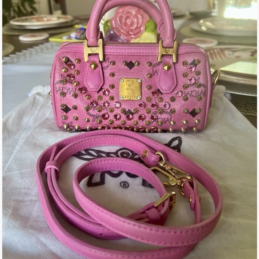 MCM Limited Edition Pink Studded Women's Bag